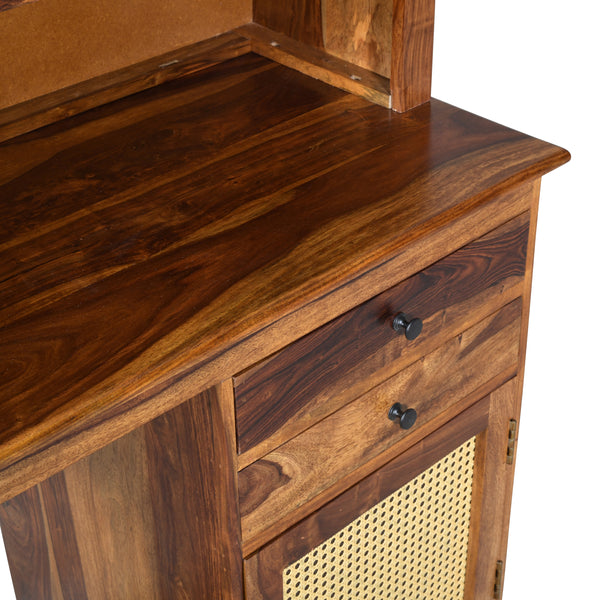 Peo Sheesham Wood Study Table in Teak Finish