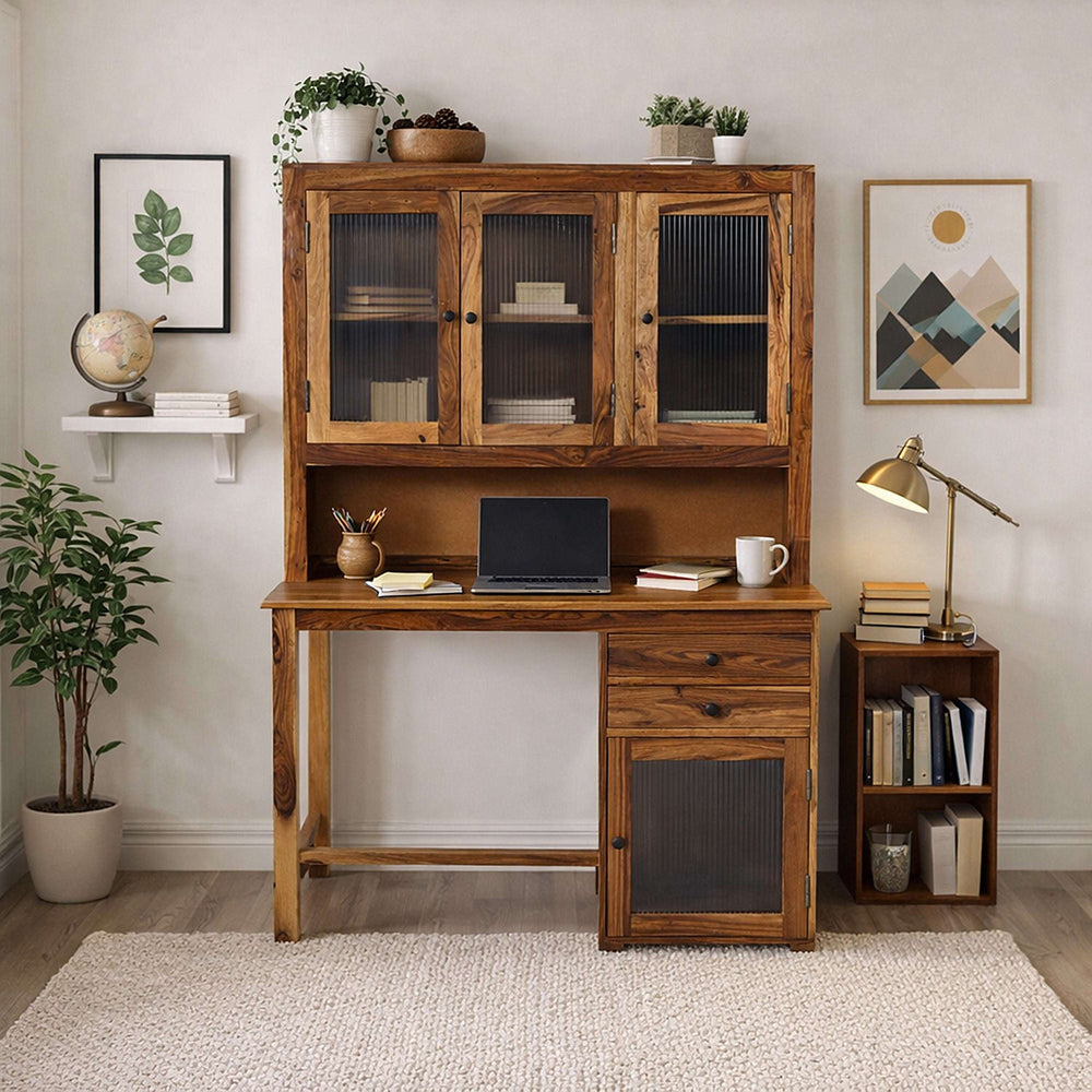 Wer Sheesham Wood Study Table in Teak Finish