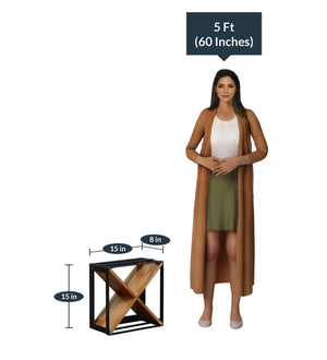 Chad Solid Wood Wine Rack In Rustic Teak Finish