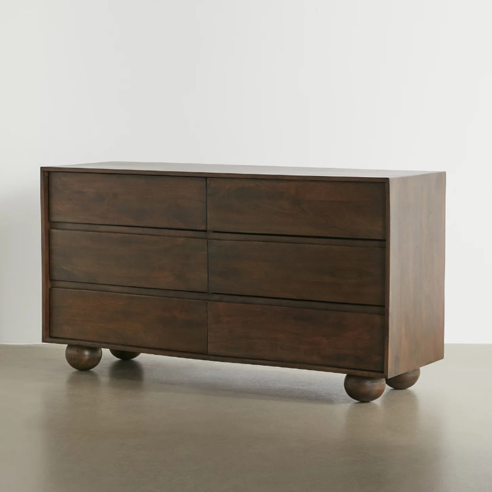 Mahe Solid Wood Chest Of 6 Drawers In Matte Finish
