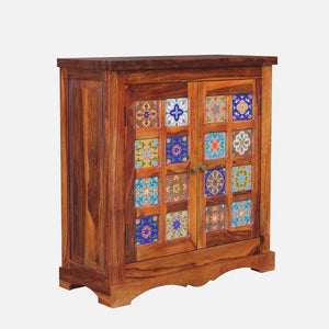 Rangrez Sheesham Wood Cabinet In Honey Oak Finish