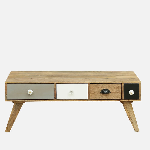 Herman Solid Wood Coffee Table In Natural Finish By Bohemiana