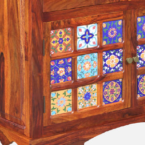 Rangrez Sheesham Wood Sideboard In Honey Oak