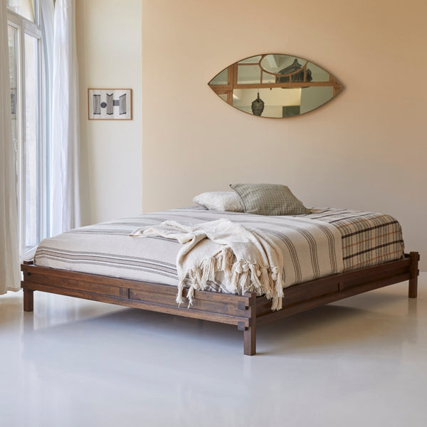 Quinlynn Solid wood King Size Bed in Provincial Teak Finish (Matrress Size 72-78 inches )