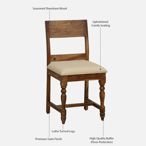 Rangrez Sheesham Wood 6 Seater Dining Set In Provincial Teak Finish With Cushioned Chair