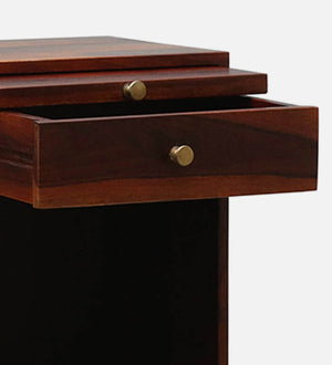 Vernia Sheesham Wood Bar Cabinet In Honey Oak Finish