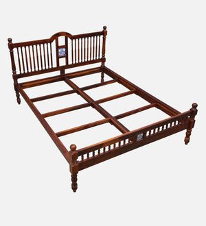 Nilaya Sheesham Wood Queen Size Bed In Honey Oak Finish (60 - 78 inch Mattress Size)
