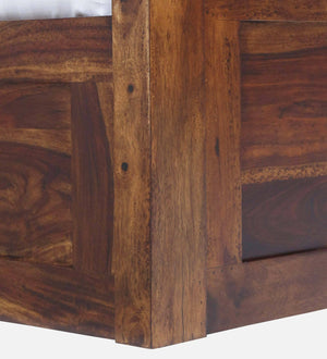 Rangrez Sheesham Wood King Size Bed In Provincial Teak Finish With Box Storage (72 - 78 inch Mattress Size)