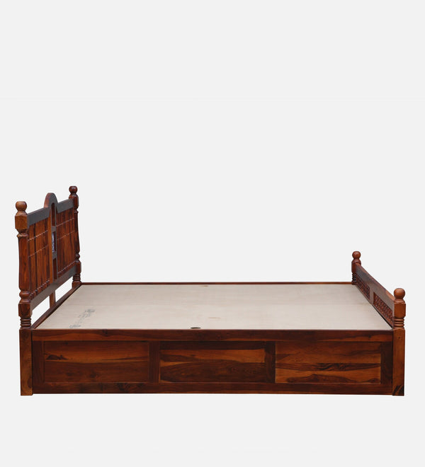 Nilaya Sheesham Wood King Size Bed In Honey Oak Finish With Box Storage (72 - 78 inch Mattress Size)