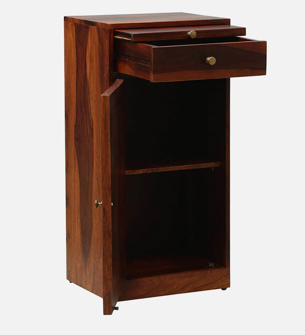 Vernia Sheesham Wood Bar Cabinet In Honey Oak Finish