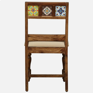 Rangrez Sheesham Wood 6 Seater Dining Set In Provincial Teak Finish With Cushioned Chair
