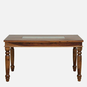 Rangrez Sheesham Wood 6 Seater Dining Set In Provincial Teak Finish With Cushioned Chair