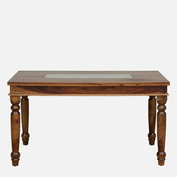 Rangrez Sheesham Wood 6 Seater Dining Set In Provincial Teak Finish With Cushioned Chair