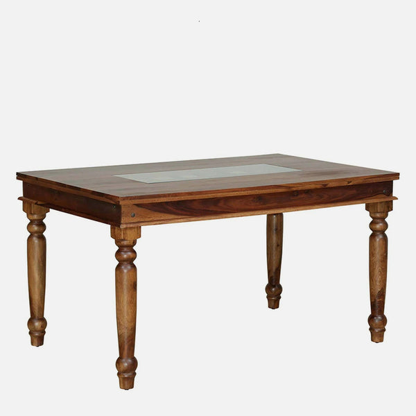 Rangrez Sheesham Wood 6 Seater Dining Set In Provincial Teak Finish With Cushioned Chair