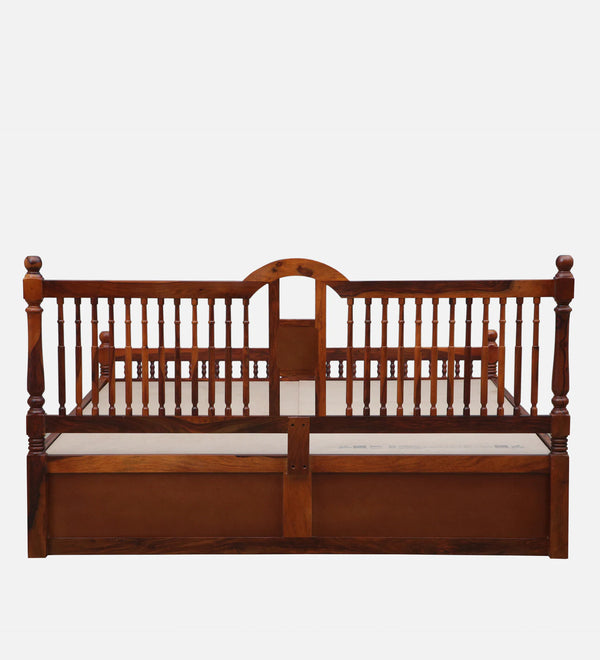 Nilaya Sheesham Wood King Size Bed In Honey Oak Finish With Box Storage (72 - 78 inch Mattress Size)