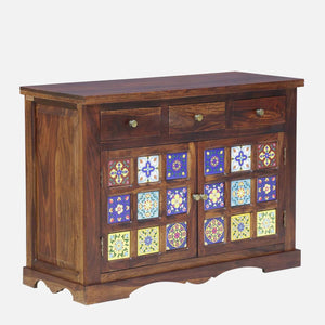 Rangrez Sheesham Wood Sideboard In Provincial Teak