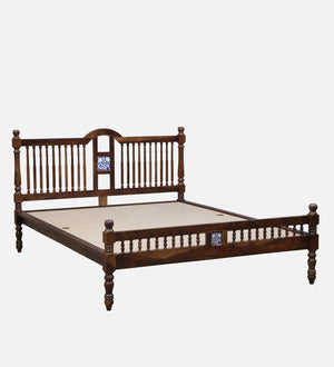Nilaya Sheesham Wood Queen Size Bed In Provincial teak Finish (60 - 78 inch Mattress Size)