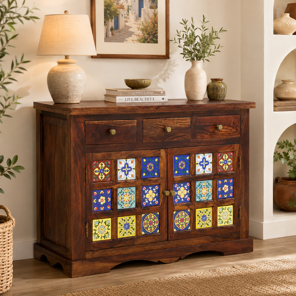 Rangrez Sheesham Wood Sideboard In Provincial Teak