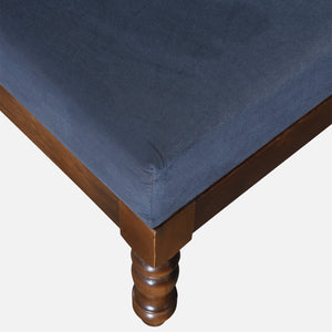 Nilaya Sheesham Wood Nesting Coffee Table Set in Provincial Teak Finish With Cushioned Stools