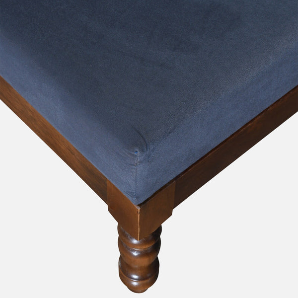 Nilaya Sheesham Wood Nesting Coffee Table Set in Provincial Teak Finish With Cushioned Stools