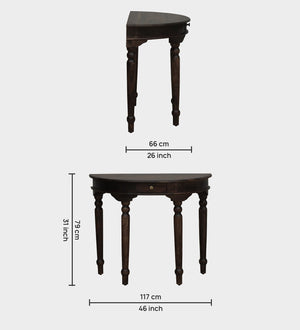 Abney Sheesham Wood Console Table In Walnut Finish