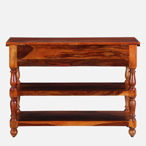 Rangrez Sheesham Wood Console Table In Honey Oak Finish