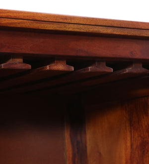 Rangrez Sheesham Wood Bar Cabinet In Honey Oak Finish