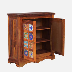 Rangrez Sheesham Wood Cabinet In Honey Oak Finish
