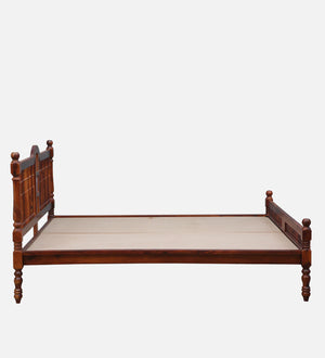 Nilaya Sheesham Wood King Size Bed In Honey Oak Finish (72 - 78 inch Mattress Size)