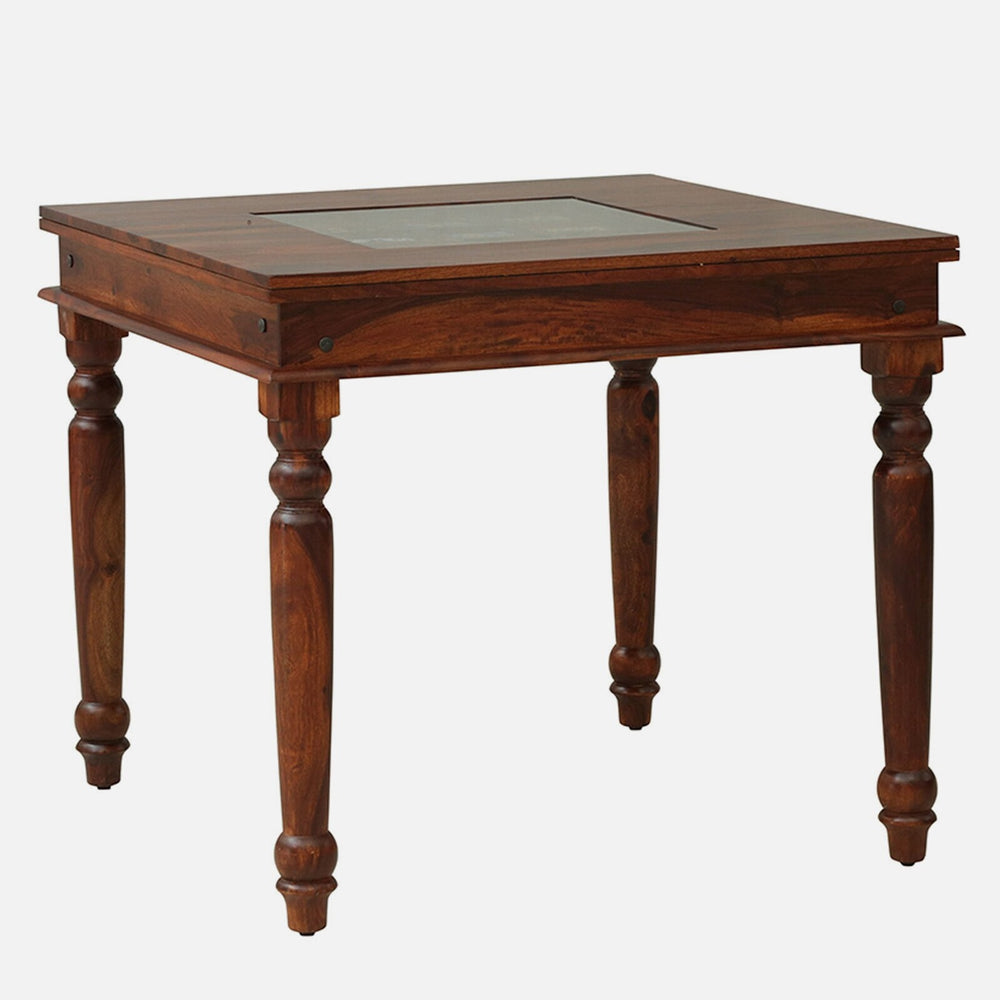 Rangrez Sheesham Wood 4 Seater Dining Set In Honey Oak Finish With Cushioned Chair