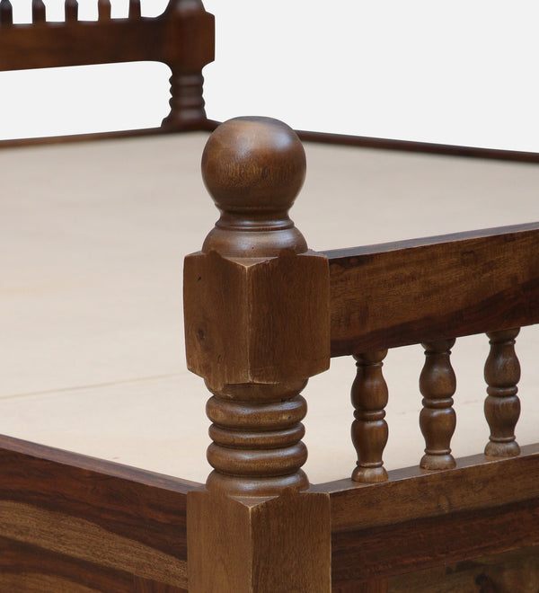Nilaya Sheesham Wood Queen Size Bed In Provincial Teak Finish With Box Storage (60 - 78 inch Mattress Size)