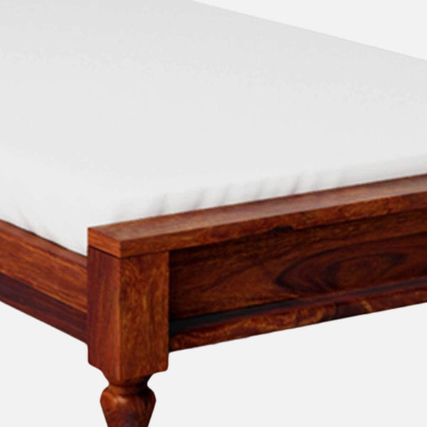 Rangrez Sheesham Wood Single Bed In Honey Oak Finish (36 - 78 inch Mattress Size)