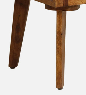 Lifty Sheesham Wood Arm Chair in Provincial Teak Finish With Olive Cushion