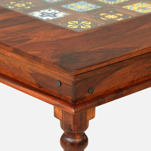 Rangrez Sheesham Wood 4 Seater Dining Table In Honey Oak Finish