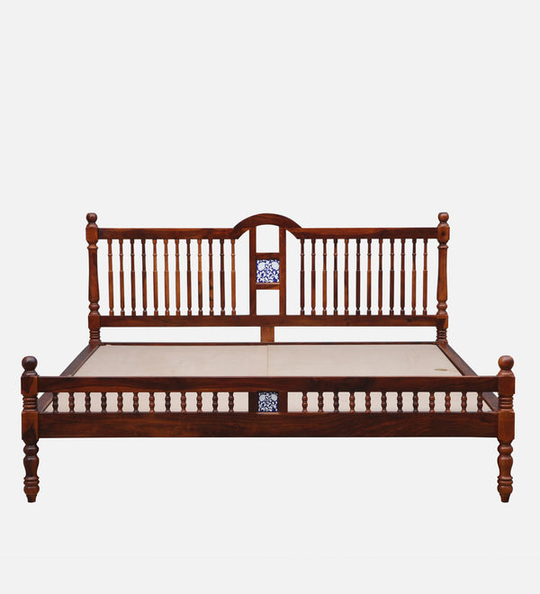 Nilaya Sheesham Wood King Size Bed In Honey Oak Finish (72 - 78 inch Mattress Size)