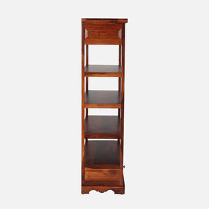 Rangrez Sheesham Wood Book Shelf In Honey Oak Finish