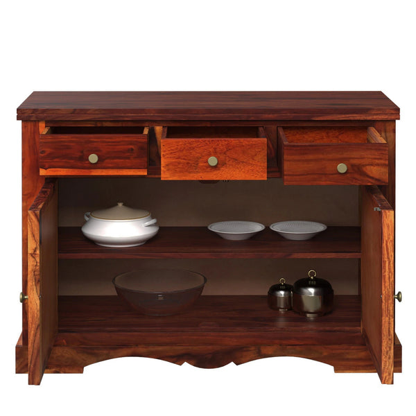 Rangrez Sheesham Wood Sideboard In Honey Oak Finish