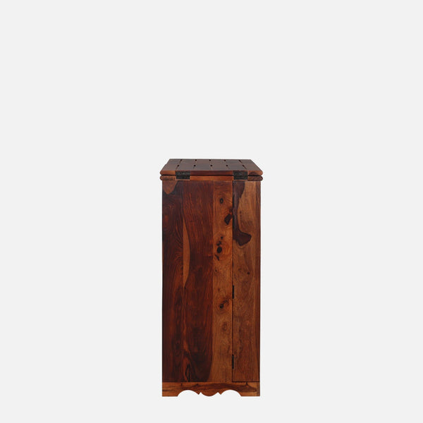Rangrez Sheesham Wood Bar Cabinet In Honey Oak Finish