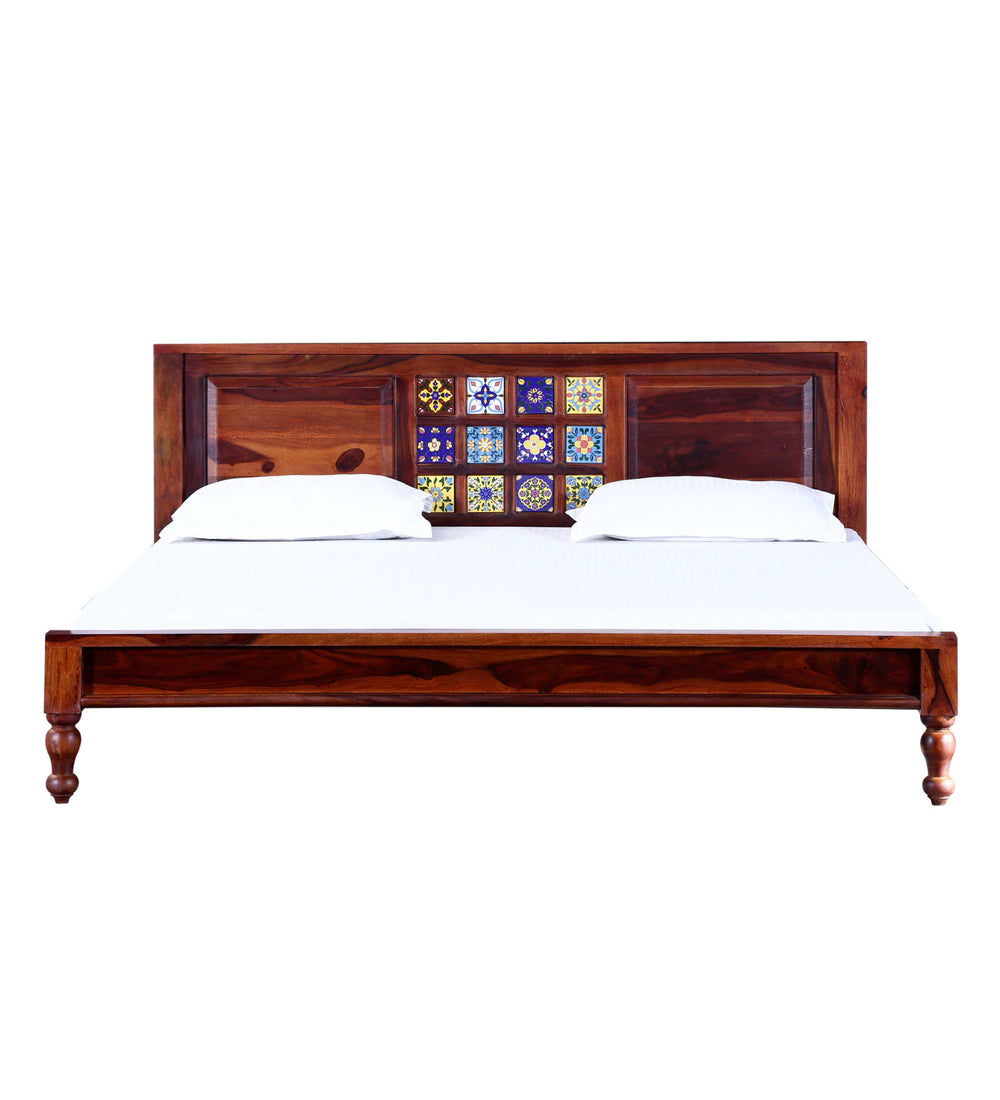 Rangrez Solid Wood Queen Size Bed In Honey Oak Finish (60 - 78 inch Mattress Size)