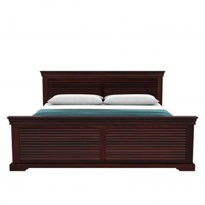 Hearti Sheesham Wood Queen Size Bed In Walnut FinishWith Box Storage (60 x 78 inches)