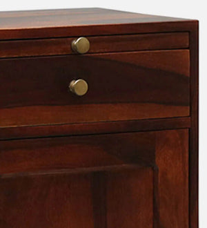 Vernia Sheesham Wood Bar Cabinet In Honey Oak Finish