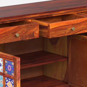 Rangrez Sheesham Wood Sideboard In Honey Oak