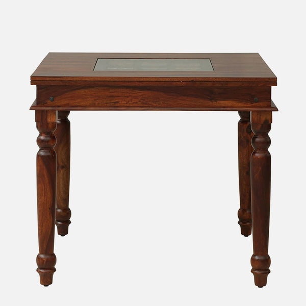 Rangrez Sheesham Wood 4 Seater Dining Set In Honey Oak Finish With Cushioned Chair