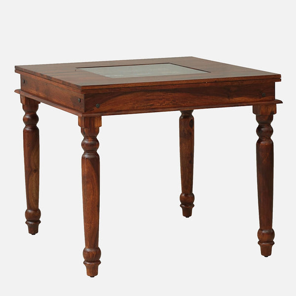Rangrez Sheesham Wood 4 Seater Dining Table In Honey Oak Finish