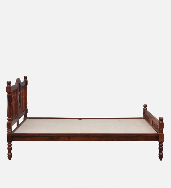 Nilaya Sheesham Wood Queen Size Bed In Honey Oak Finish (60 - 78 inch Mattress Size)