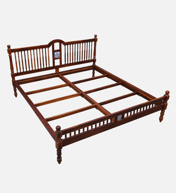 Nilaya Sheesham Wood King Size Bed In Honey Oak Finish (72 - 78 inch Mattress Size)