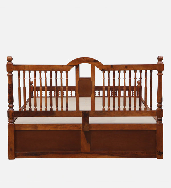 Nilaya Sheesham Wood Queen Size Bed In Honey Oak Finish With Box Storage (60 - 78 inch Mattress Size)