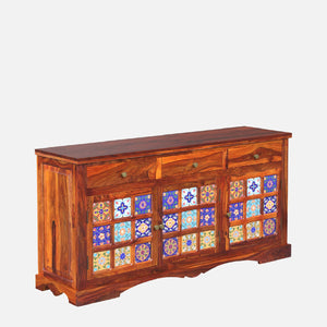Rangrez Sheesham Wood Sideboard In Honey Oak