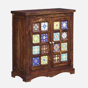 Rangrez Sheesham Wood Cabinet In Provincial Teak Finish