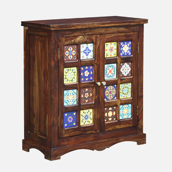 Rangrez Sheesham Wood Cabinet In Provincial Teak Finish
